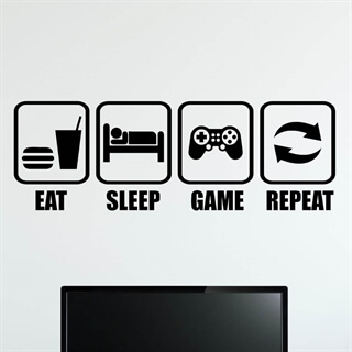 EAT-SLEEP-GAME-REPEAT - Wallstickers