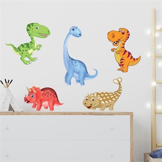 Tryckt Färgglada dinosaurier  - Wallstickers