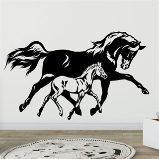 Hoppa med föl - Wallstickers