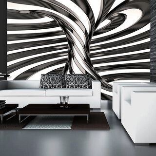 Fototapet - Black and white swirl