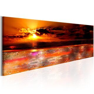 Tavla - Orange himmel (1-del) - konstnärlig solnedgång över havet