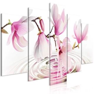 Tavla - Magnolias over Water (5 Parts) Wide Pink