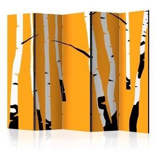 Rumsavdelare - Birches on the orange background II [Room Dividers]