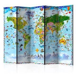 Rumsavdelare - World Map for Kids II [Room Dividers]