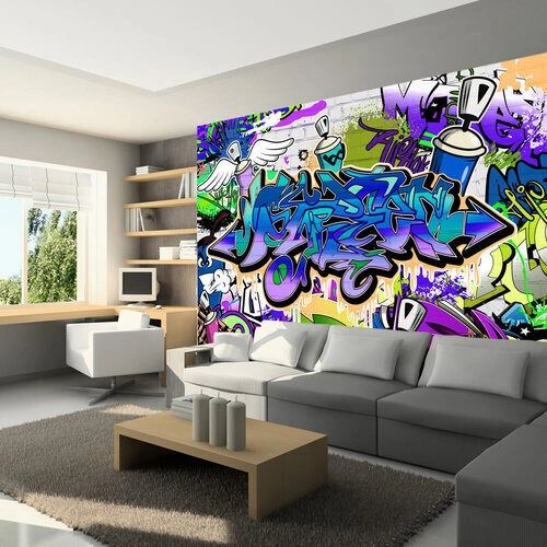 Fototapet - Graffiti: violet theme