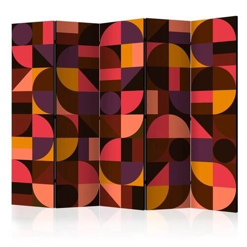 Rumsavdelare - Geometric Mosaic (Red) II [Room Dividers]