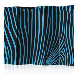 Rumsavdelare - Zebra pattern (turquoise) II [Room Dividers]