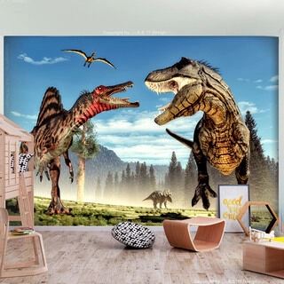 Fototapet - Fighting Dinosaurs