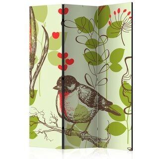 Rumsavdelare - Bird and lilies vintage pattern [Room Dividers]