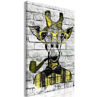 Tavla - Giraffe with Pipe (1 Part) Vertical Yellow