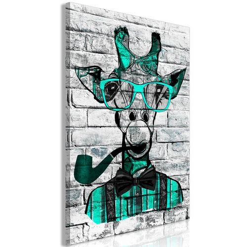 Tavla - Giraffe with Pipe (1 Part) Vertical Green