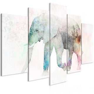 Tavla - Painted Elephant (5 Parts) Wide