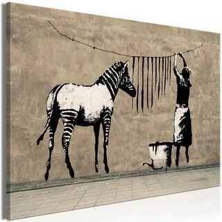 Tavla - Banksy: Washing Zebra on Concrete (1 Part) Wide