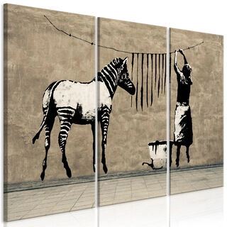 Tavla - Banksy: Washing Zebra on Concrete (3 Parts)