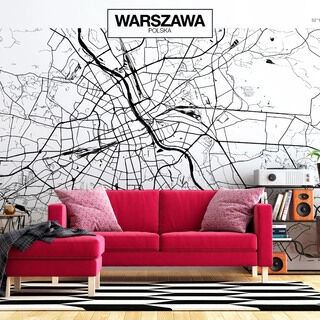 Fototapet - Warsaw Map