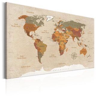 Tavla - World Map: Beige Chic