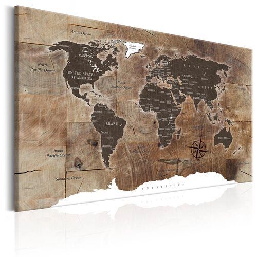 Tavla - World Map: Wooden Mosaic