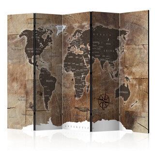 Rumsavdelare - Room divider – Map on the wood