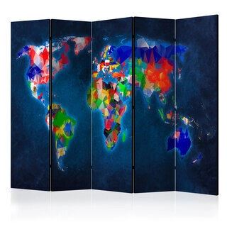 Rumsavdelare - Room divider – Colorful map