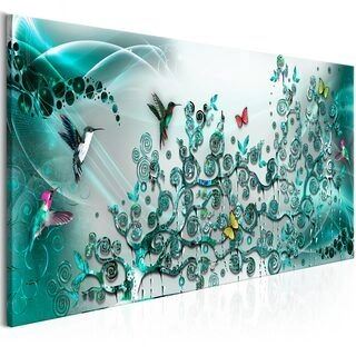 Tavla - Hummingbirds Dance (1 Part) Turquoise Narrow