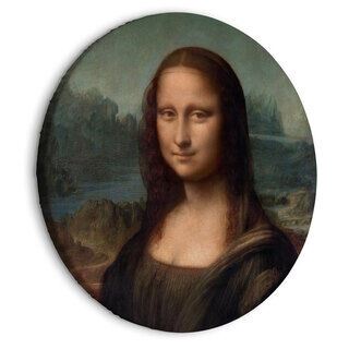 Rund tavla - Leonardo Da Vinci - Gioconda - Painted Portrait of the Mona Lisa