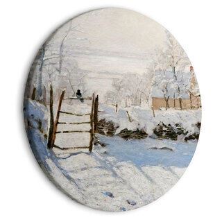 Rund tavla - Claude Monet’s Magpie - Normandy’s Painted Winter Landscape