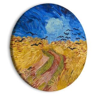 Rund tavla - Wheat Field With Crows, Vincent Van Gogh - Summer Countryside Landscape