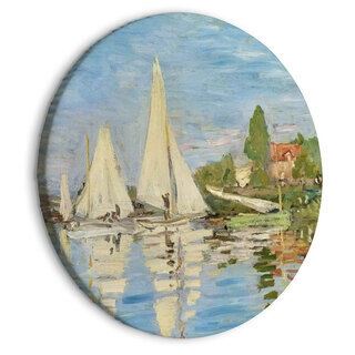 Rund tavla - Regatta in Argenteuil, Claude Monet - The Landscape of Sailboats on the River