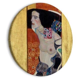 Rund tavla - Judith II, Gustav Klimt - Abstract Portrait of a Half-Naked Woman