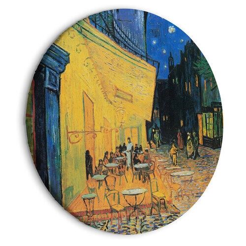 Rund tavla - Café Terrace at Night, Vincent Van Gogh - View of a French Street