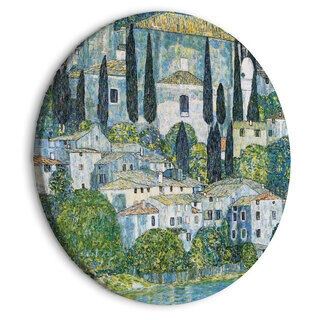 Rund tavla - Church in Cassone, Gustav Klimt - German Architecture by the River