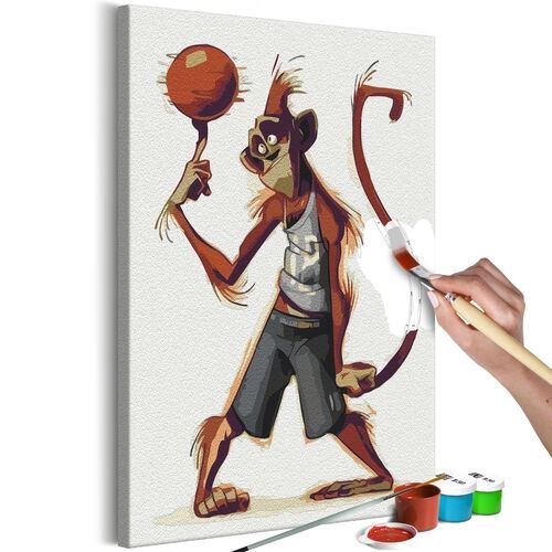 Gör-det-själv målningar - Monkey Basketball Player