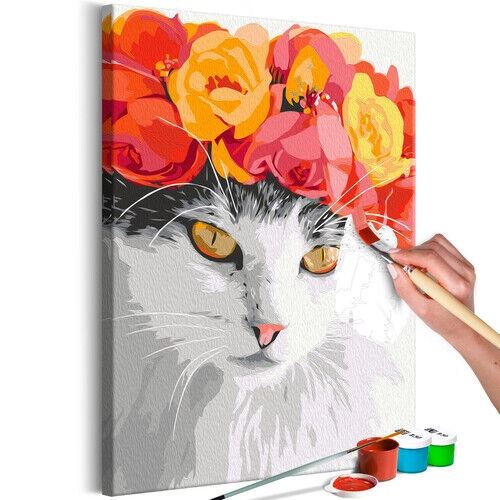 Gör-det-själv målningar - Flowery Cat