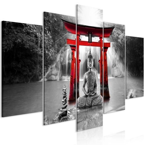 Tavla - Buddha Smile (5 Parts) Wide Red