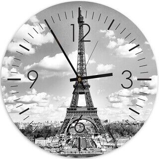 Väggur, Utsikt över Eiffeltornet - (80x80)