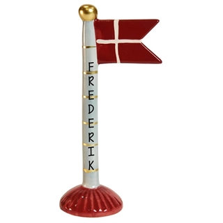 Flagga blå/randig H: 19cm keramik