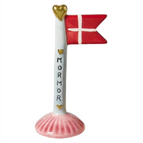 Flagga mormor ljusblå H: 14cm