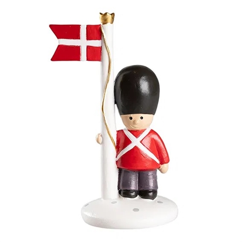 Soldat med Dannebrogsflagga - H: 12,7 cm