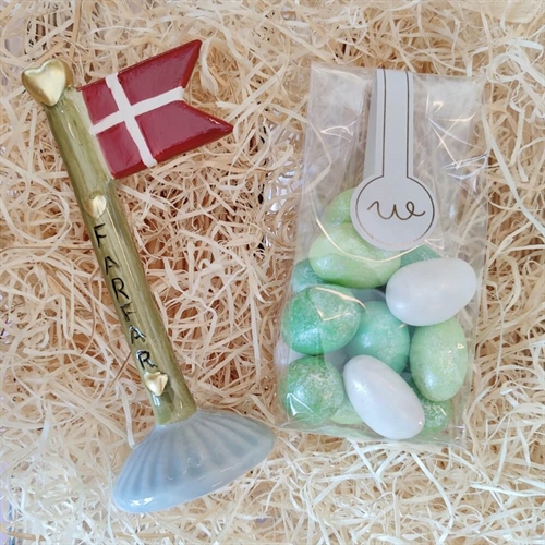 Gavekurv til mor med lys og tekst