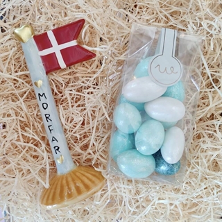 Gavekurv til mor med lys og tekst