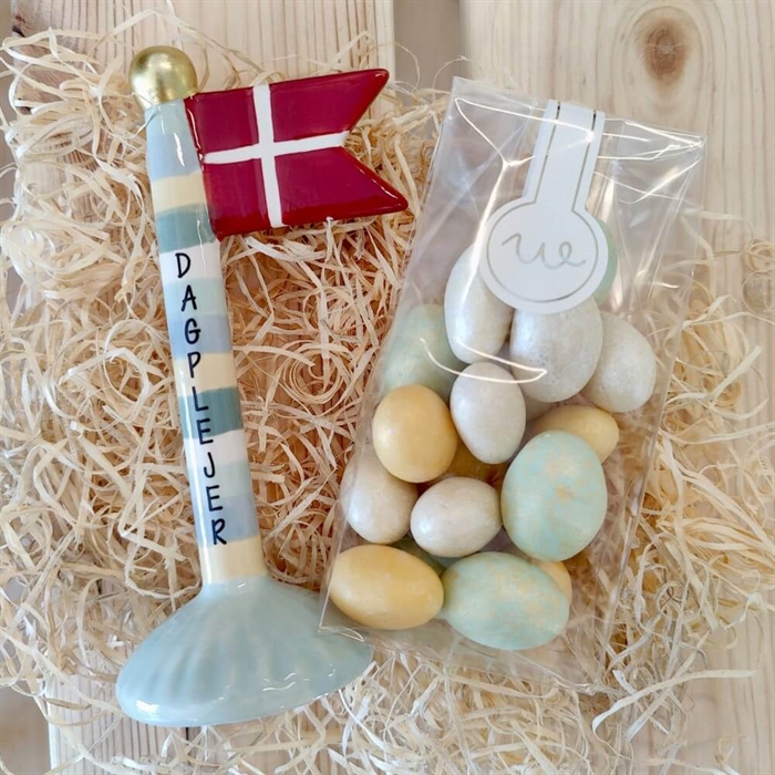 Gavekurv til mor med lys og tekst