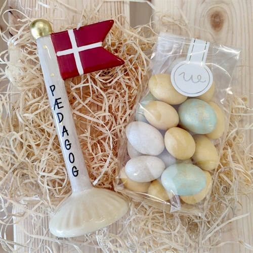 Gavekurv til mor med lys og tekst