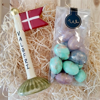 Gavekurv til mor med lys og tekst