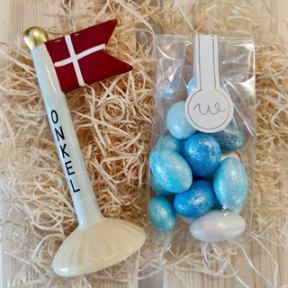 Gavekurv til mor med lys og tekst