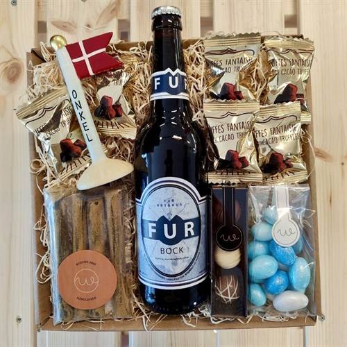 Gavekurv til mor med lys og tekst