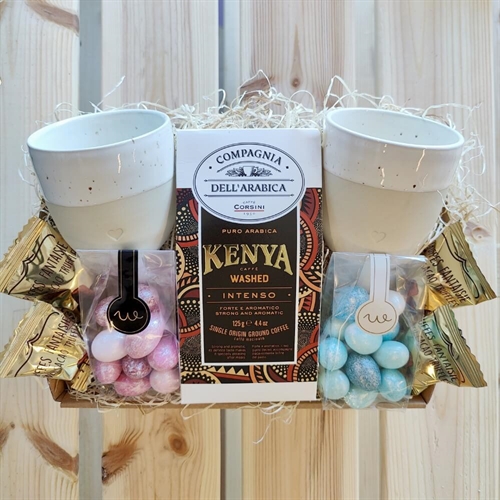 Gavekurv til mor med lys og tekst