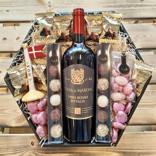 Gavekurv til mor med lys og tekst