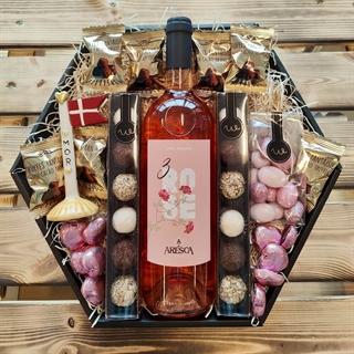 Gavekurv til mor med lys og tekst