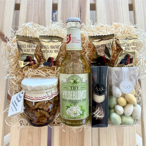 Gavekurv til mor med lys og tekst