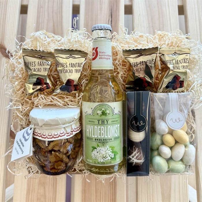 Gavekurv til mor med lys og tekst